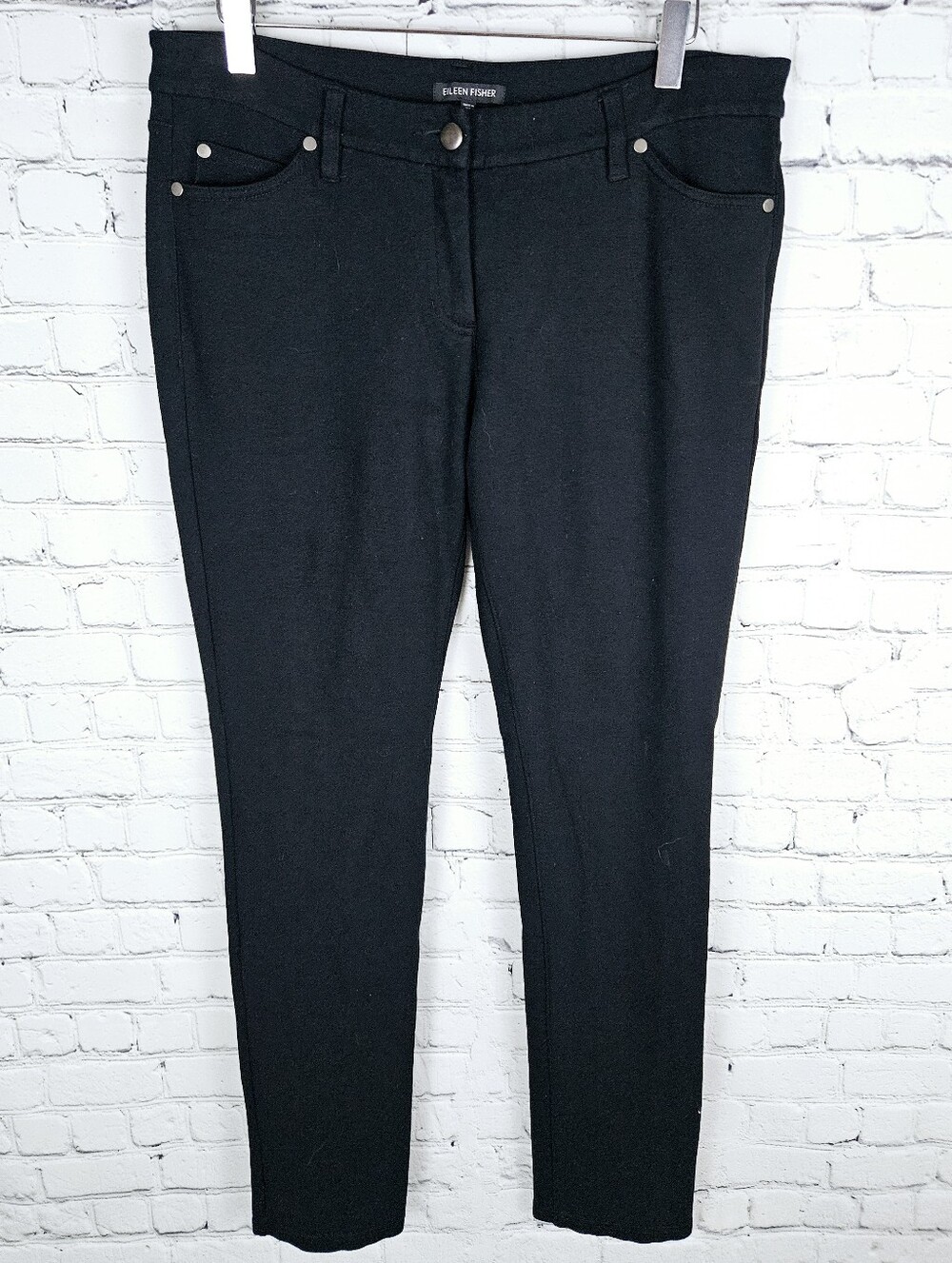 EILEEN FISHER | mid rise stretch slim straight pants
